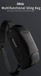 Sacoche Bandoulière Homme Verticale à Cadenas et Port USB