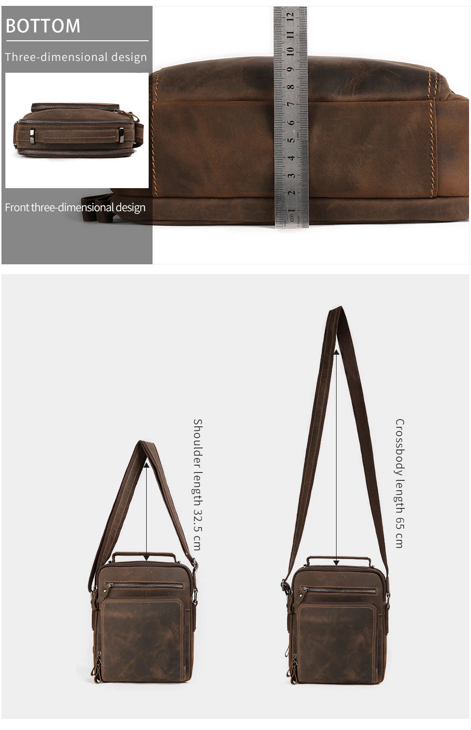 JOYIR New Genuine Leather Men Vintage Handbags Small Flap Men's Shoulder Bag Casual Office Messenger Bags Fashion Crossbody Bag