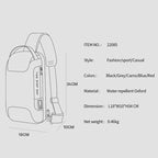 Sacoche Bandoulière Homme Verticale à Cadenas et Port USB