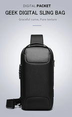 Sacoche Bandoulière Homme Verticale à Cadenas et Port USB