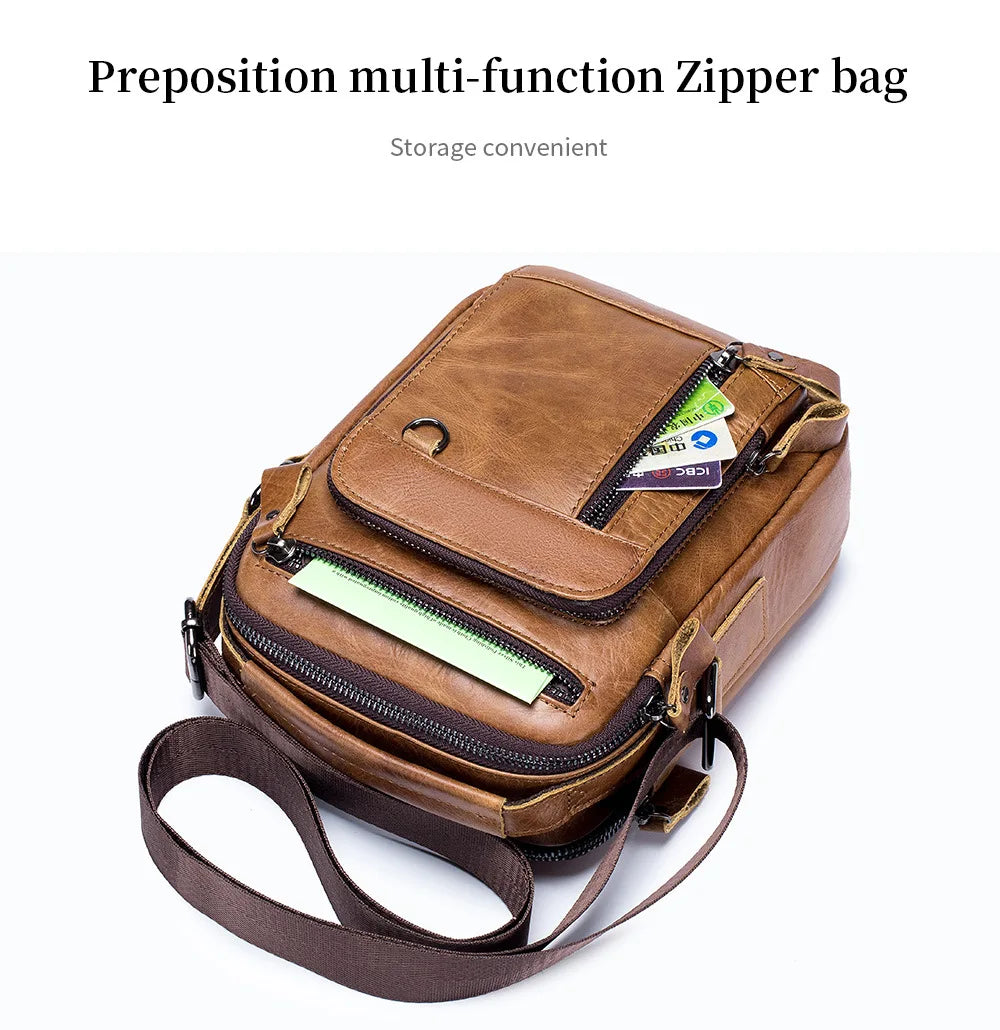 Brand 100% Genuine Leather Men's Shoulder Bags Messenger Bag for Men Crossbody Bags New Small Man Designer Handbag Bolso Male