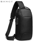 Sacoche Bandoulière Homme Verticale à Cadenas et Port USB