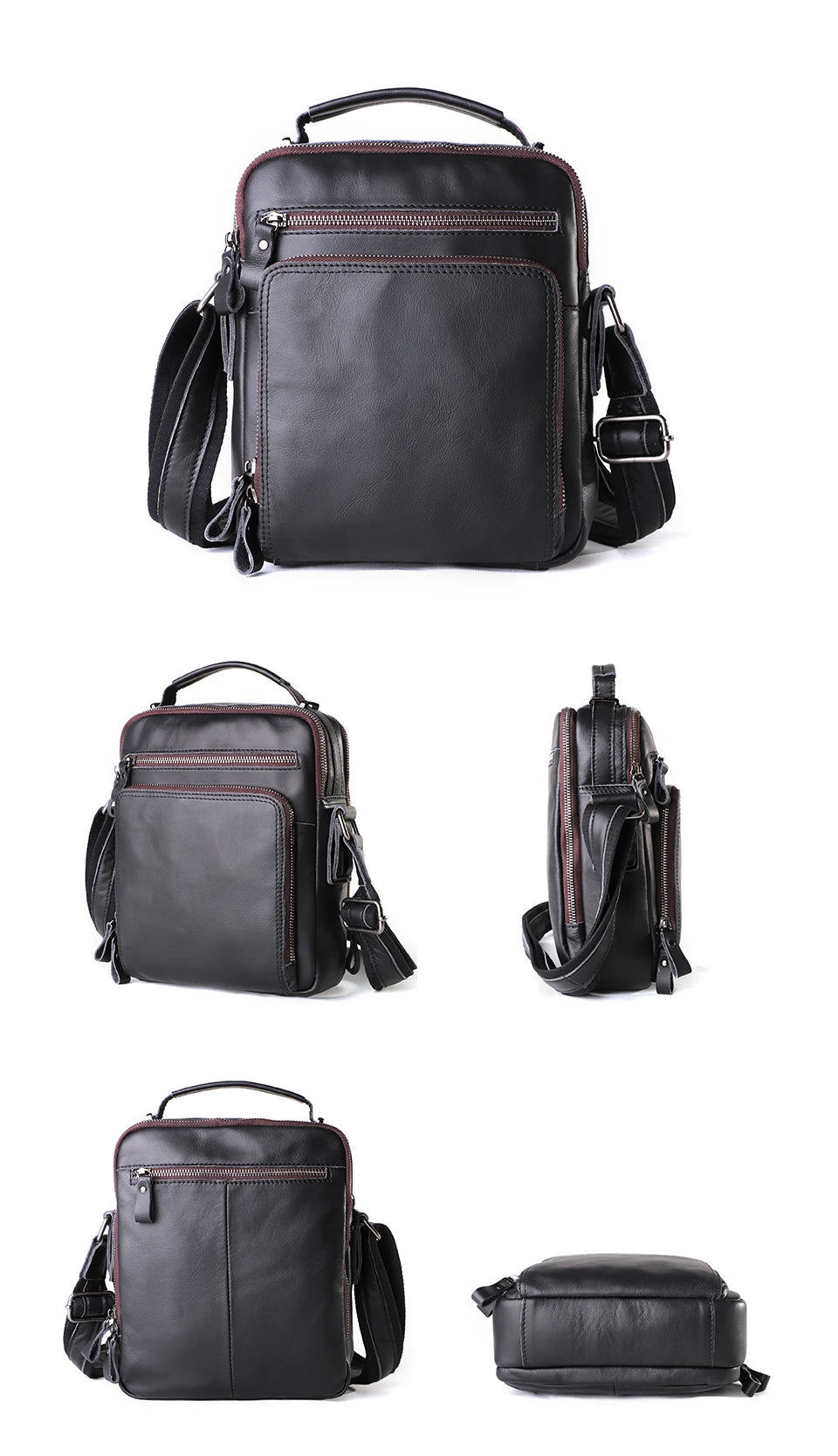 JOYIR New Genuine Leather Men Vintage Handbags Small Flap Men's Shoulder Bag Casual Office Messenger Bags Fashion Crossbody Bag