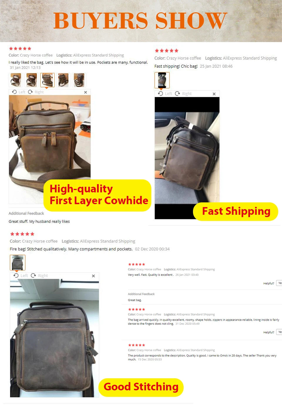 JOYIR New Genuine Leather Men Vintage Handbags Small Flap Men's Shoulder Bag Casual Office Messenger Bags Fashion Crossbody Bag