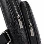 Sacoche Bandoulière Homme Simili Cuir à Passe-Écouteurs