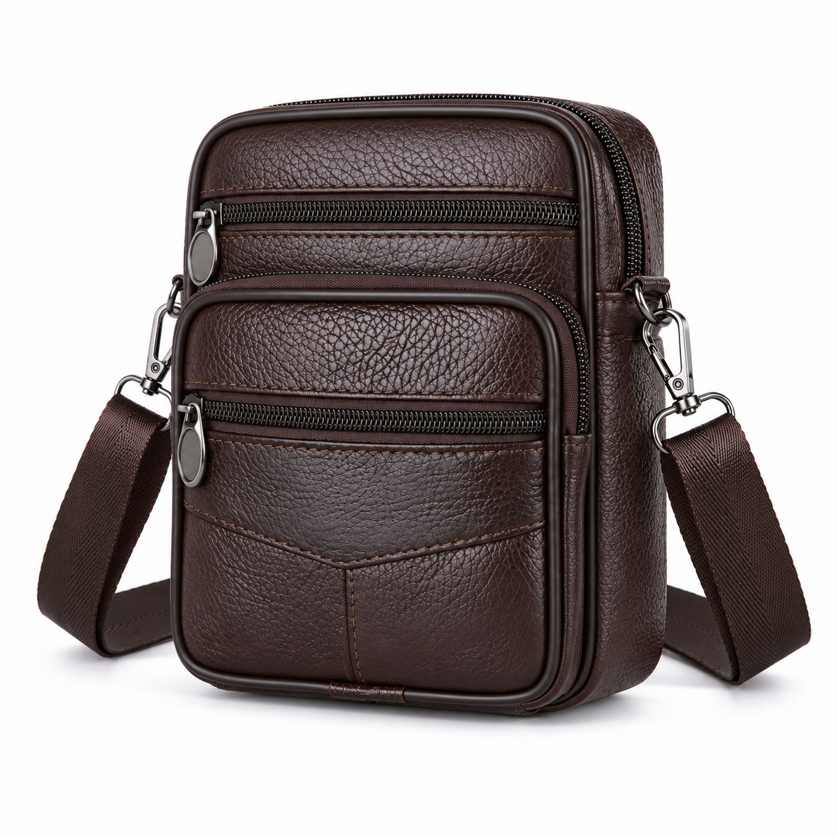 Petite Sacoche Bandoulière Homme en Cuir de Vachette