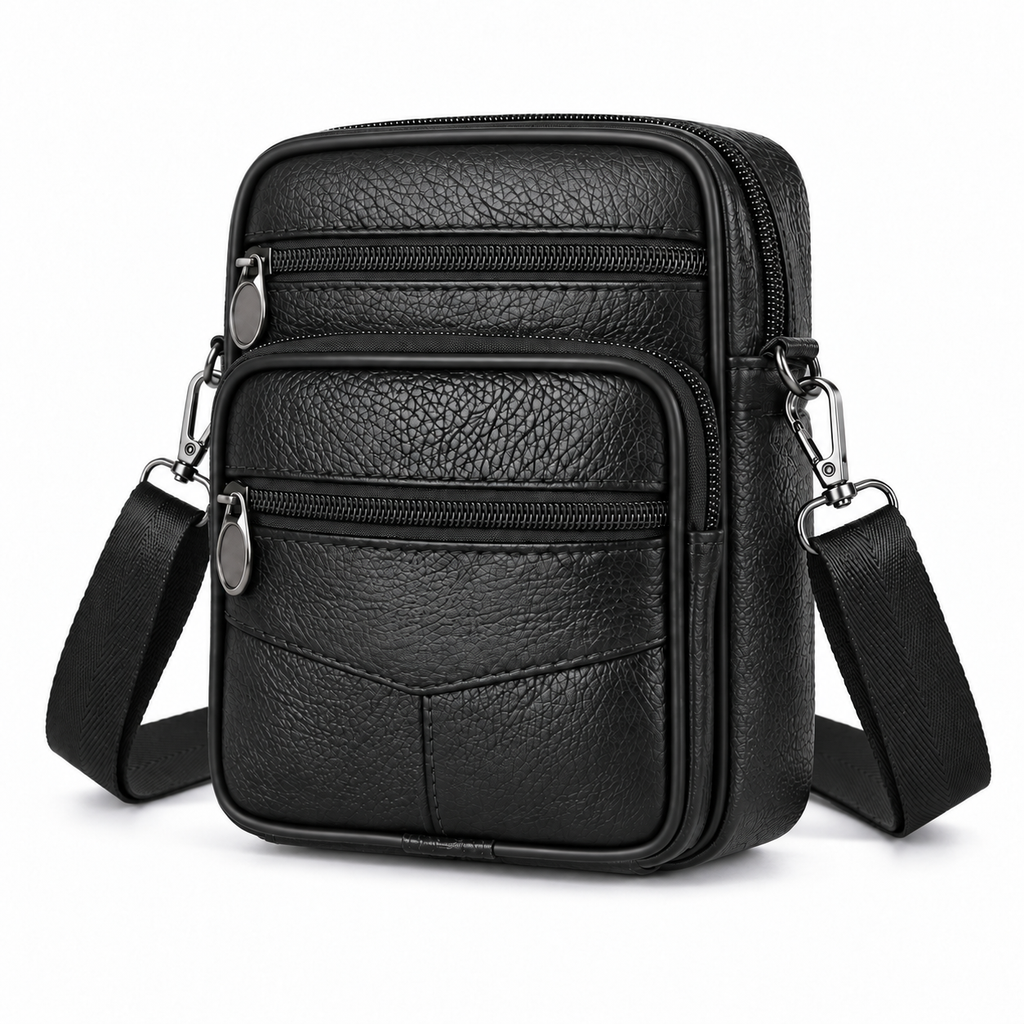 Petite Sacoche Bandoulière Homme en Cuir de Vachette