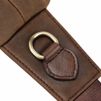 Sacoche Bandoulière Homme en Cuir Mat et Laiton