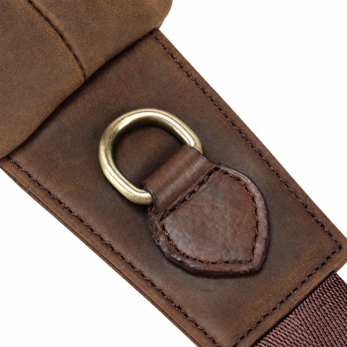 Sacoche Bandoulière Homme en Cuir Mat et Laiton