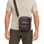 Petite Sacoche Bandoulière Homme en Cuir de Vachette