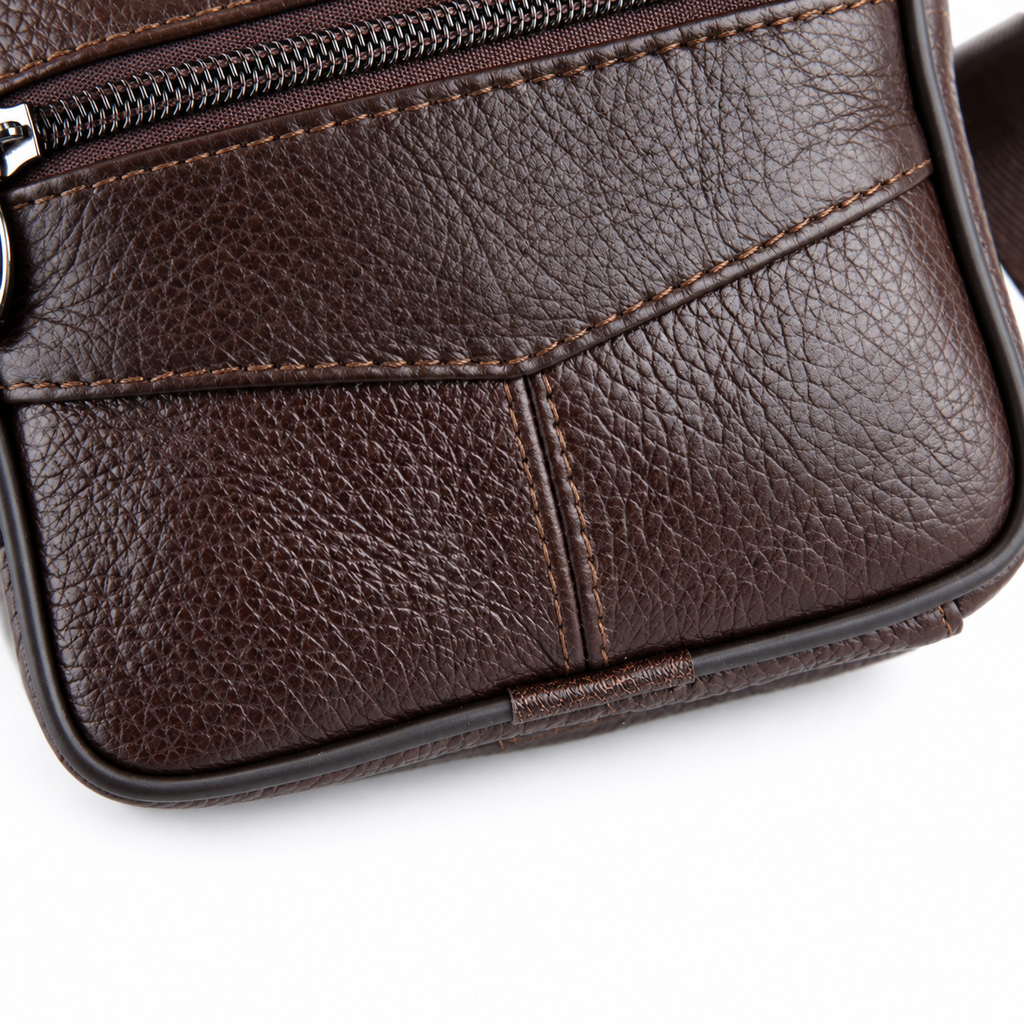 Petite Sacoche Bandoulière Homme en Cuir de Vachette