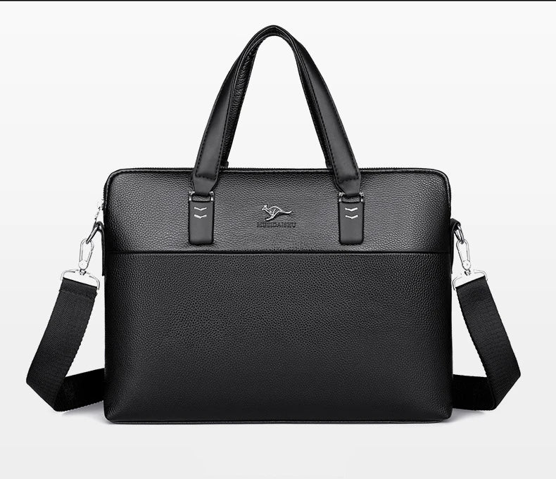 Kangaroo Leather Briefcases For Men Laptop Designer Document A4 Business Tote Handbag Shoulder Square Side Porter Crossbody Bag