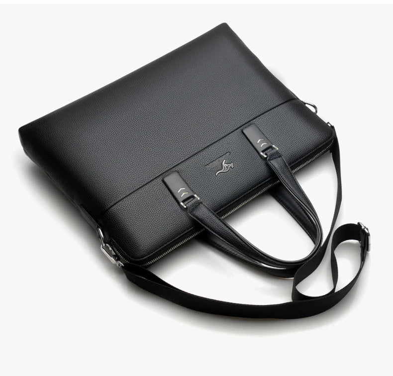 Kangaroo Leather Briefcases For Men Laptop Designer Document A4 Business Tote Handbag Shoulder Square Side Porter Crossbody Bag