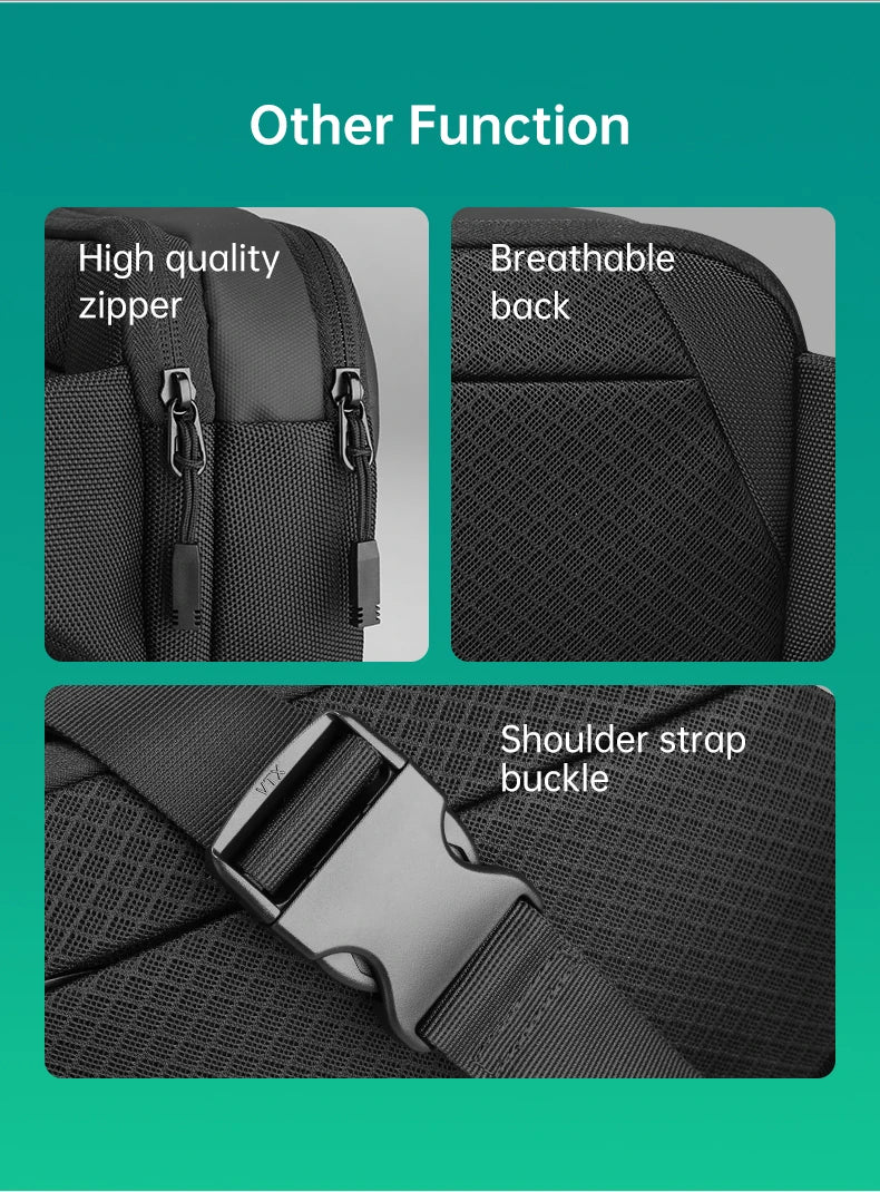 MARK RYDEN Mini Shoulder Bag Crossbody Bag for Men with Multiple Pockets Fits 7.9in Ipad