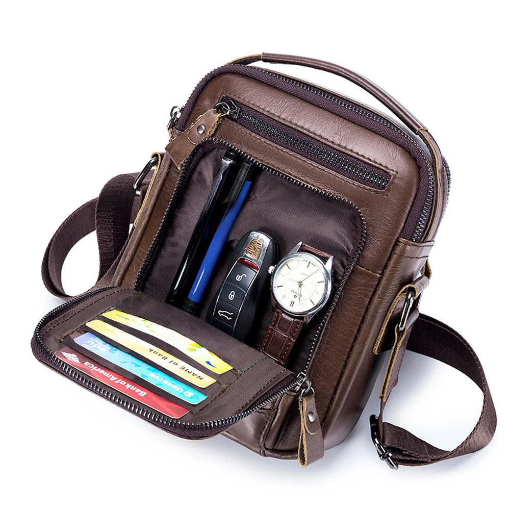 Brand 100% Genuine Leather Men's Shoulder Bags Messenger Bag for Men Crossbody Bags New Small Man Designer Handbag Bolso Male