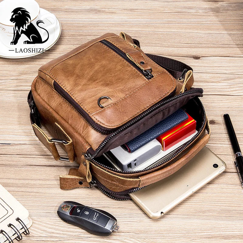 Brand 100% Genuine Leather Men's Shoulder Bags Messenger Bag for Men Crossbody Bags New Small Man Designer Handbag Bolso Male