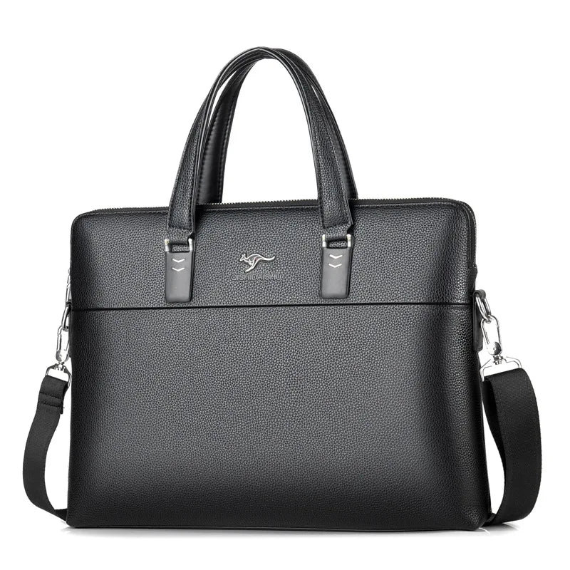 Kangaroo Leather Briefcases For Men Laptop Designer Document A4 Business Tote Handbag Shoulder Square Side Porter Crossbody Bag