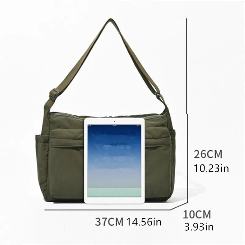 Top Quality Thickened Casual Messenger Bag, Single Shoulder Bag Large Capacity Laptop Bag, Multi Pocket Sport Bags for Women Men