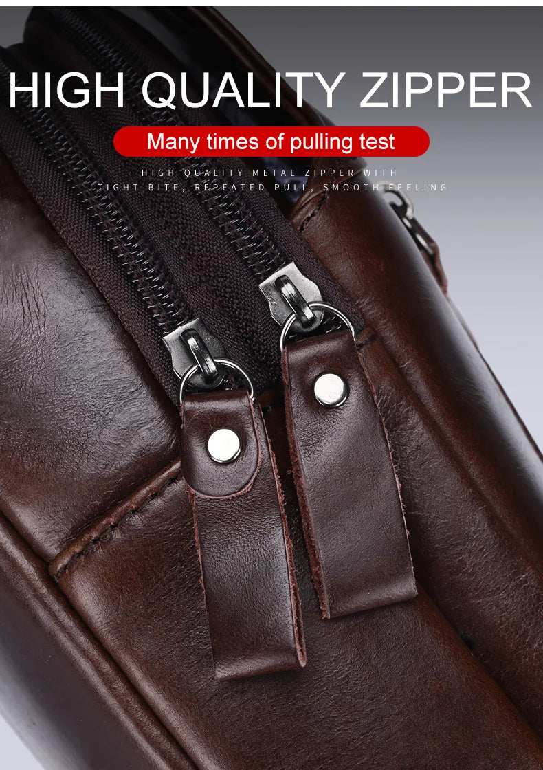 BULLCAPTAIN 2023 The Latest Men's Leather Chest Bag Large Capacity Casual Men's Messenger Bag Classic Leather Chest Bag XB 127