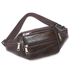 Grande Sacoche Banane Homme en Cuir Souple