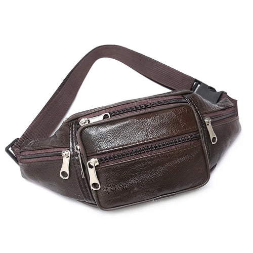 Grande Sacoche Banane Homme en Cuir Souple