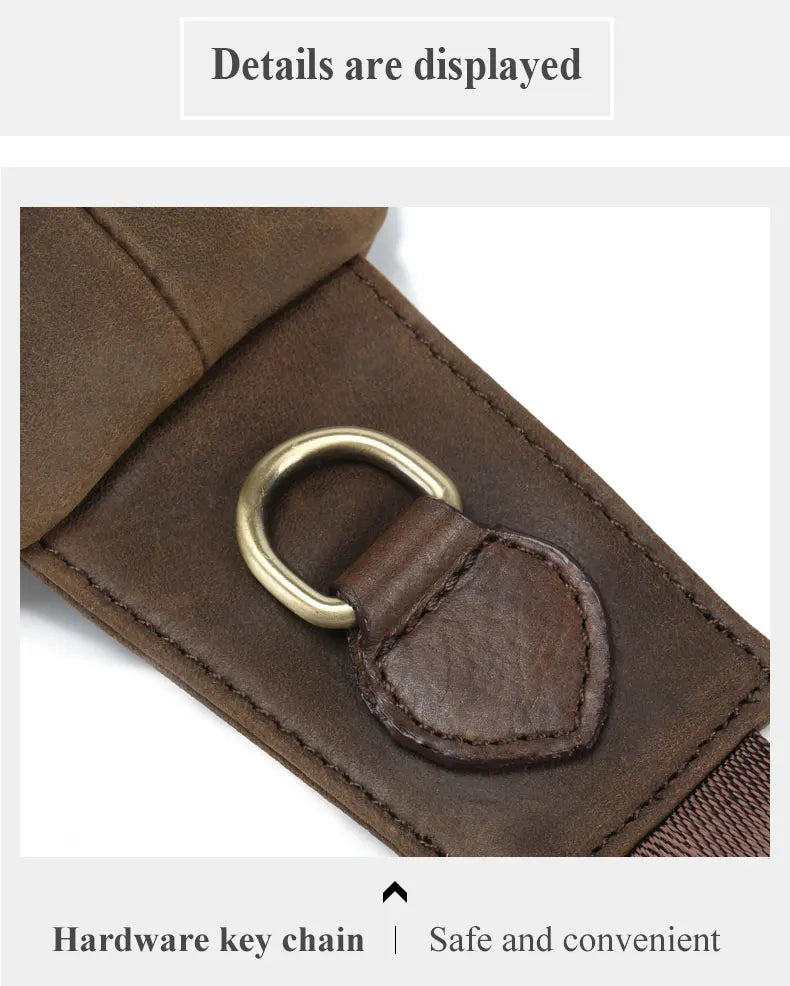 SCHLATUM 100%Genuine Leather Chest Bag Casual Triangle Crossbody Design Travel Shoulder Backpack Men Leather Multifunctional Bag