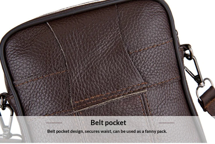 Homefish New Genuine Leather Crossbody Bag Vertical Trendy Multifunctional Shoulder Bag Briefcase Casual Travel Messenger Bag