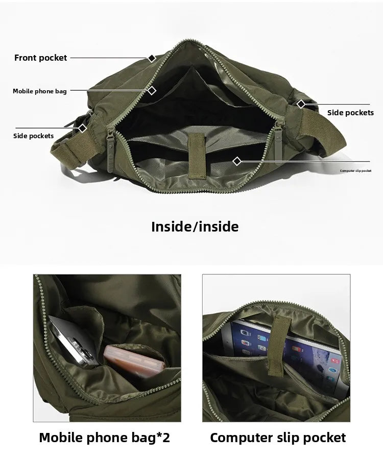 Top Quality Thickened Casual Messenger Bag, Single Shoulder Bag Large Capacity Laptop Bag, Multi Pocket Sport Bags for Women Men