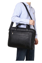 Sacoche Ordinateur Homme 16 Pouces Cuir Noir à Bandoulière