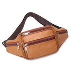 Grande Sacoche Banane Homme en Cuir Souple