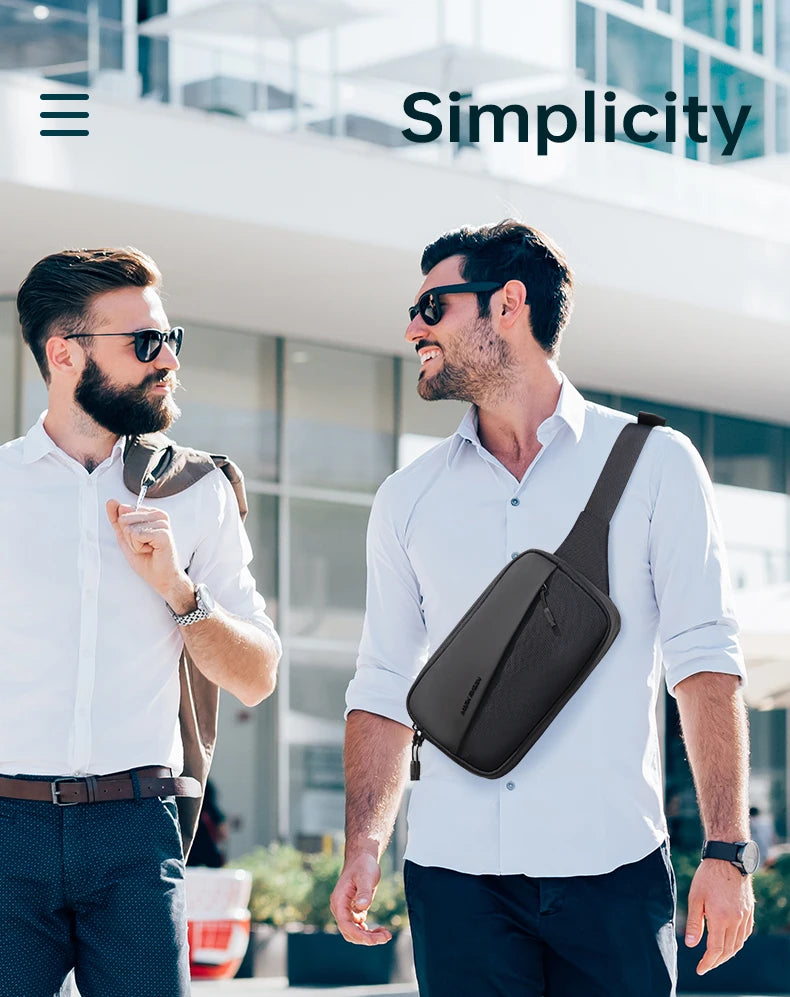 MARK RYDEN Mini Shoulder Bag Crossbody Bag for Men with Multiple Pockets Fits 7.9in Ipad