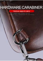 Sacoche Poitrine Homme en Cuir avec Câble USB Intégré