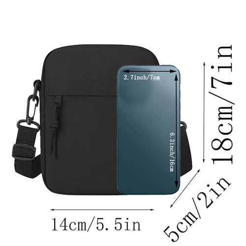 Mini Sacoche Bandoulière Homme en Nylon Noir