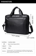 Sacoche Ordinateur Homme 16 Pouces Cuir Noir à Bandoulière