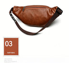 Grande Sacoche Banane Homme en Cuir Souple