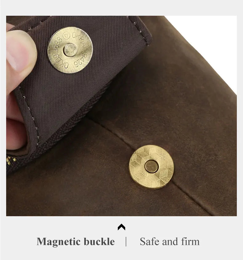 SCHLATUM 100%Genuine Leather Chest Bag Casual Triangle Crossbody Design Travel Shoulder Backpack Men Leather Multifunctional Bag