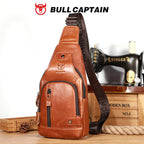 Sacoche Poitrine Homme Cuir à Sept Rangements et Port USB