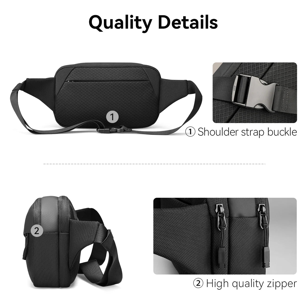 MARK RYDEN Mini Shoulder Bag Crossbody Bag for Men with Multiple Pockets Fits 7.9in Ipad