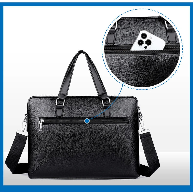 Kangaroo Leather Briefcases For Men Laptop Designer Document A4 Business Tote Handbag Shoulder Square Side Porter Crossbody Bag
