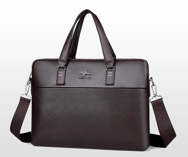Kangaroo Leather Briefcases For Men Laptop Designer Document A4 Business Tote Handbag Shoulder Square Side Porter Crossbody Bag