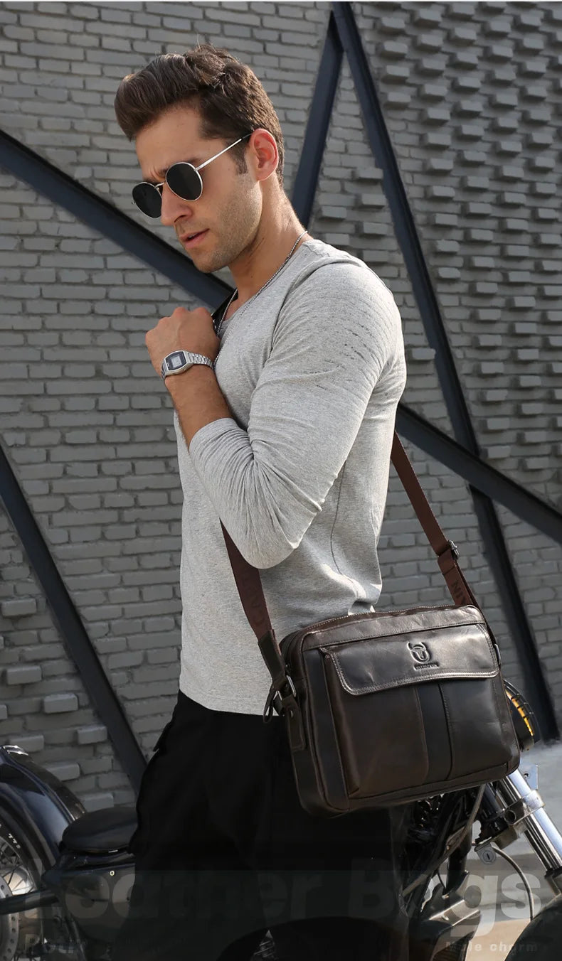 BULLCAPTAIN Genuine Leather Men's Crossbody Bag Large Capacity Casual Multifunctional Handbag A Fashion Business Briefcase