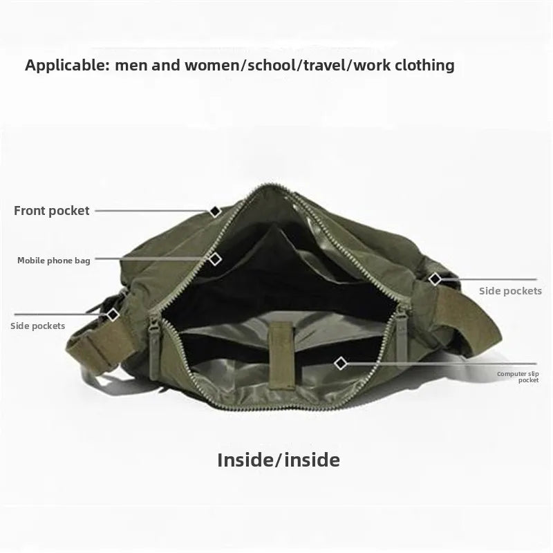 Top Quality Thickened Casual Messenger Bag, Single Shoulder Bag Large Capacity Laptop Bag, Multi Pocket Sport Bags for Women Men