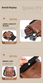 Sacoche Bandoulière Homme Cuir Huilé Format Plat