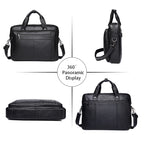 Sacoche Ordinateur Homme 16 Pouces Cuir Noir à Bandoulière
