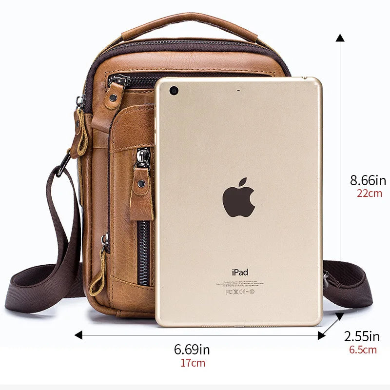 Brand 100% Genuine Leather Men's Shoulder Bags Messenger Bag for Men Crossbody Bags New Small Man Designer Handbag Bolso Male