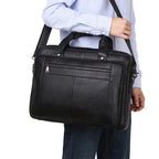 Sacoche Ordinateur Homme 16 Pouces Cuir Noir à Bandoulière