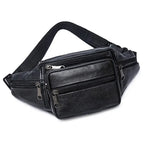 Grande Sacoche Banane Homme en Cuir Souple