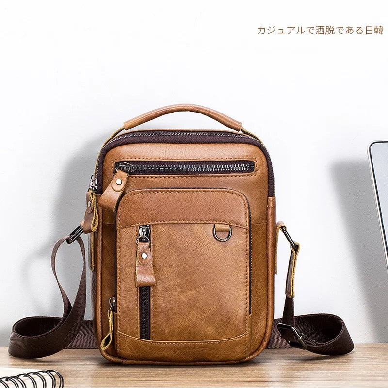 Brand 100% Genuine Leather Men's Shoulder Bags Messenger Bag for Men Crossbody Bags New Small Man Designer Handbag Bolso Male