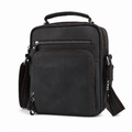Sacoche Bandoulière Homme en Cuir Véritable, coloris noir mat