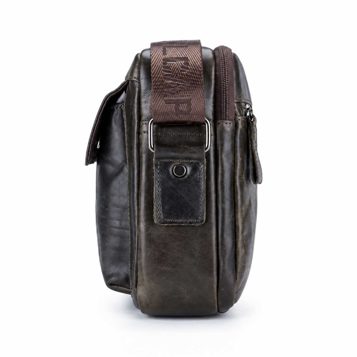 Sacoche Bandoulière Homme en Cuir Huilé à Quatre Rangements, photo 3 sur 7